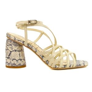 Sam Edelman Daffodil Snake Print Strappy Block Heel Sandals size 9